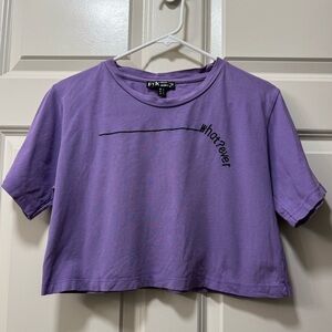 Whatever Embroidered Purple Crop Top